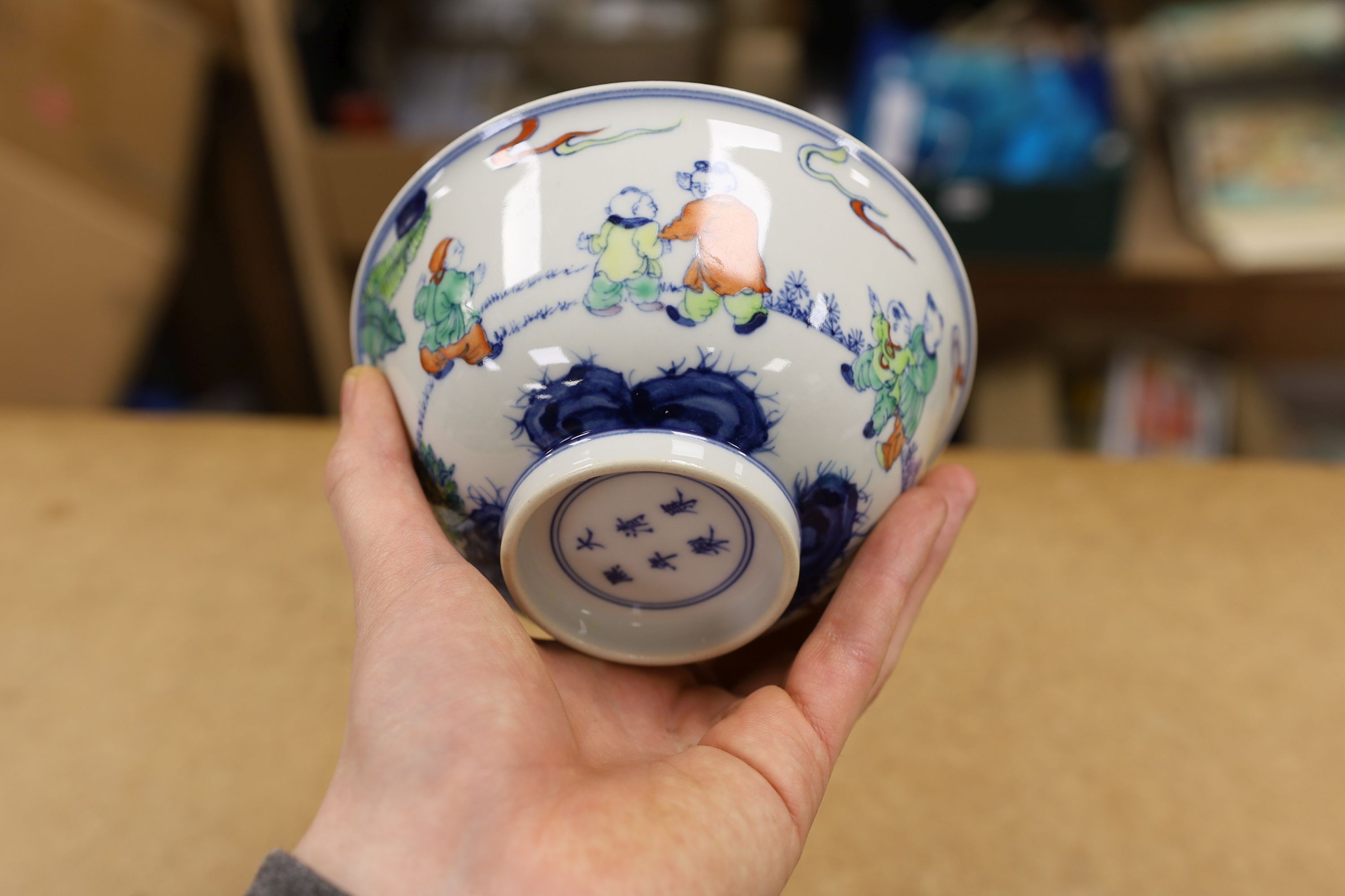 Two Chinese porcelain bowls, largest 15cm diameter